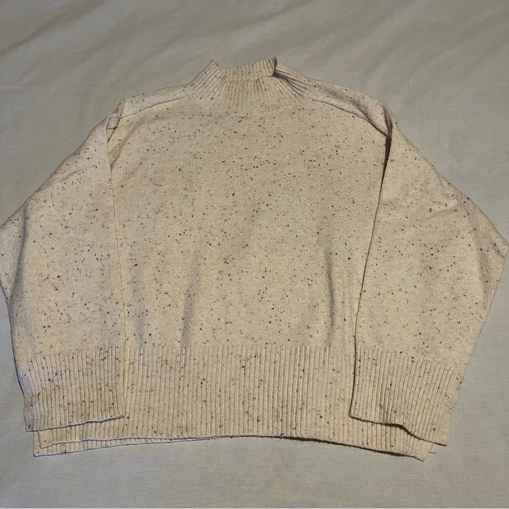Loft Womens Sweater Beige Large Long Sleeve Pullover